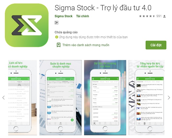 App chứng khoán Sigma Stock